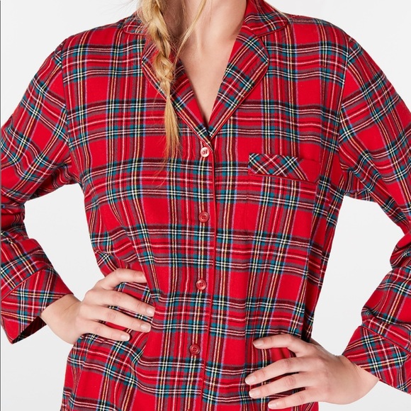 Macy's Other - Macy’s  Brinkley Plaid Flannel Pajama Top Small